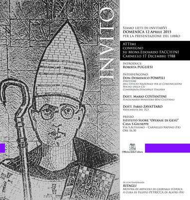 Presentazione Atti Convegno Mons. Facchini